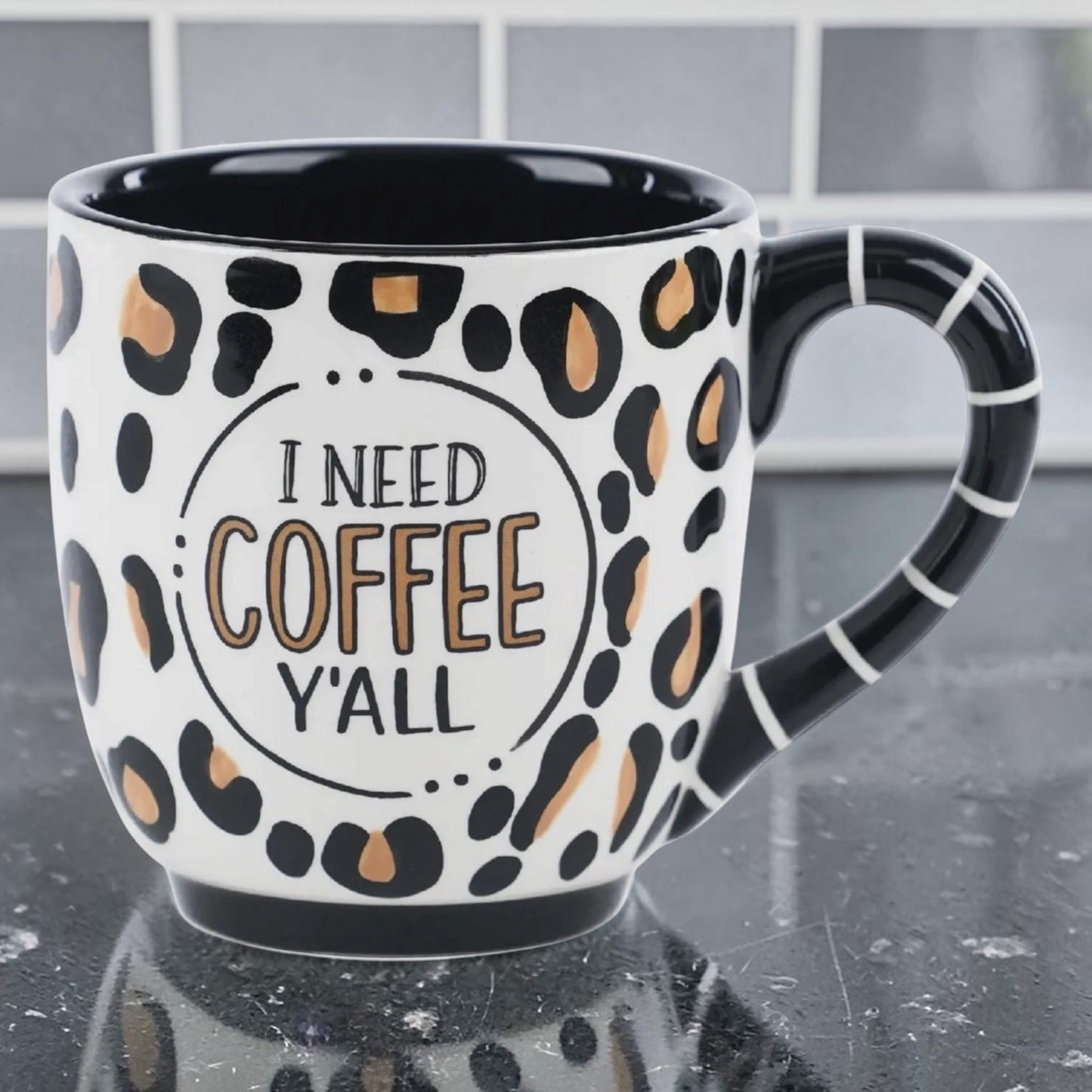 Coffee Y'all Cheetah Mug