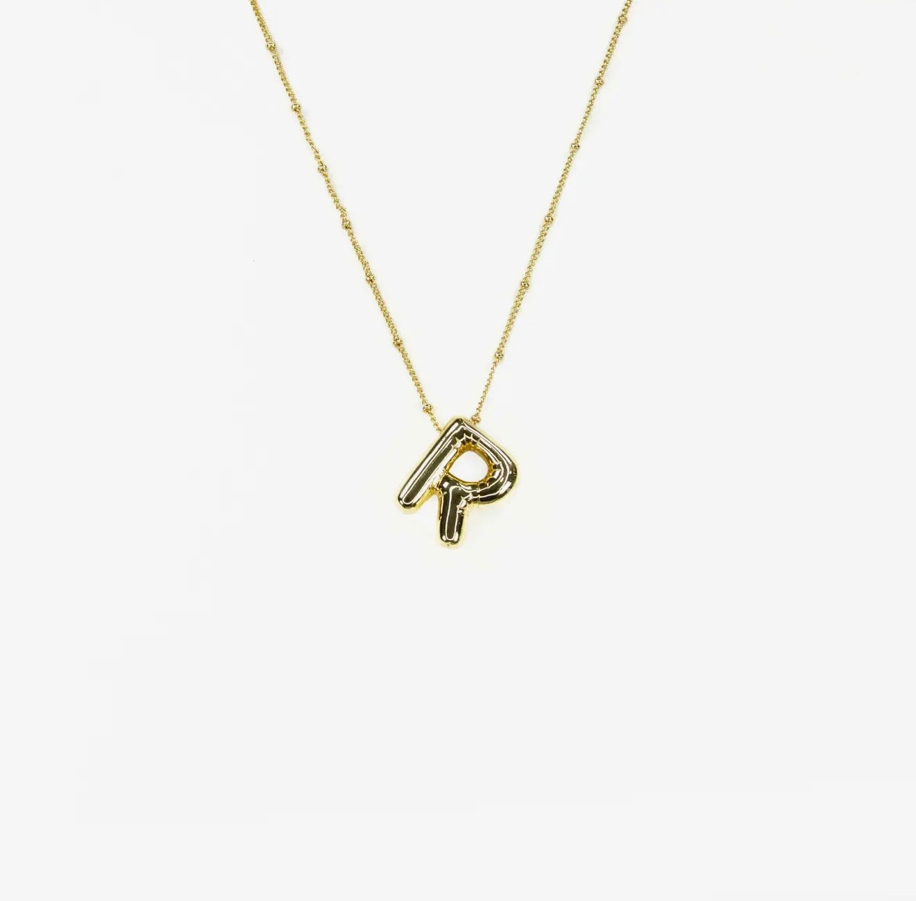 Initial Balloon Bubble Gold Necklace