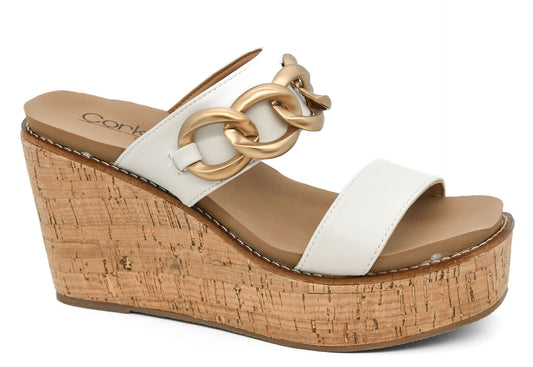 On Vacay Ivory Wedge by Corkys
