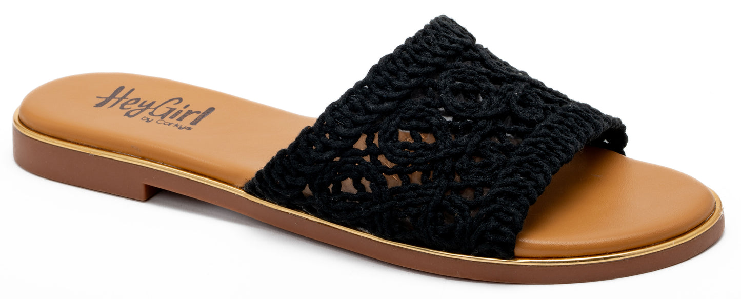 Hey Beach(Black) Sandals by Corkys