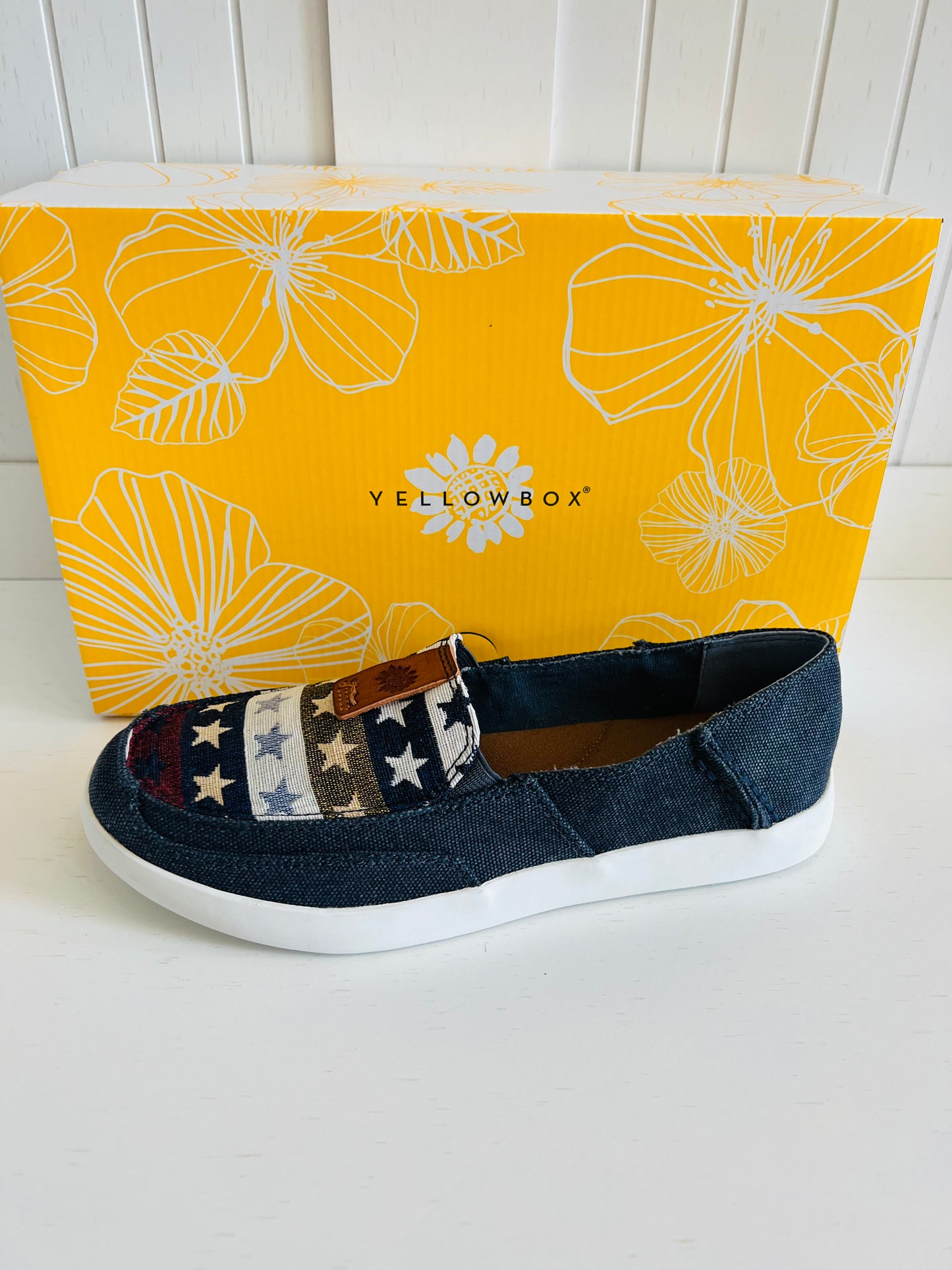 Oleviah Blue Multi Slip on Shoes by YellowBox