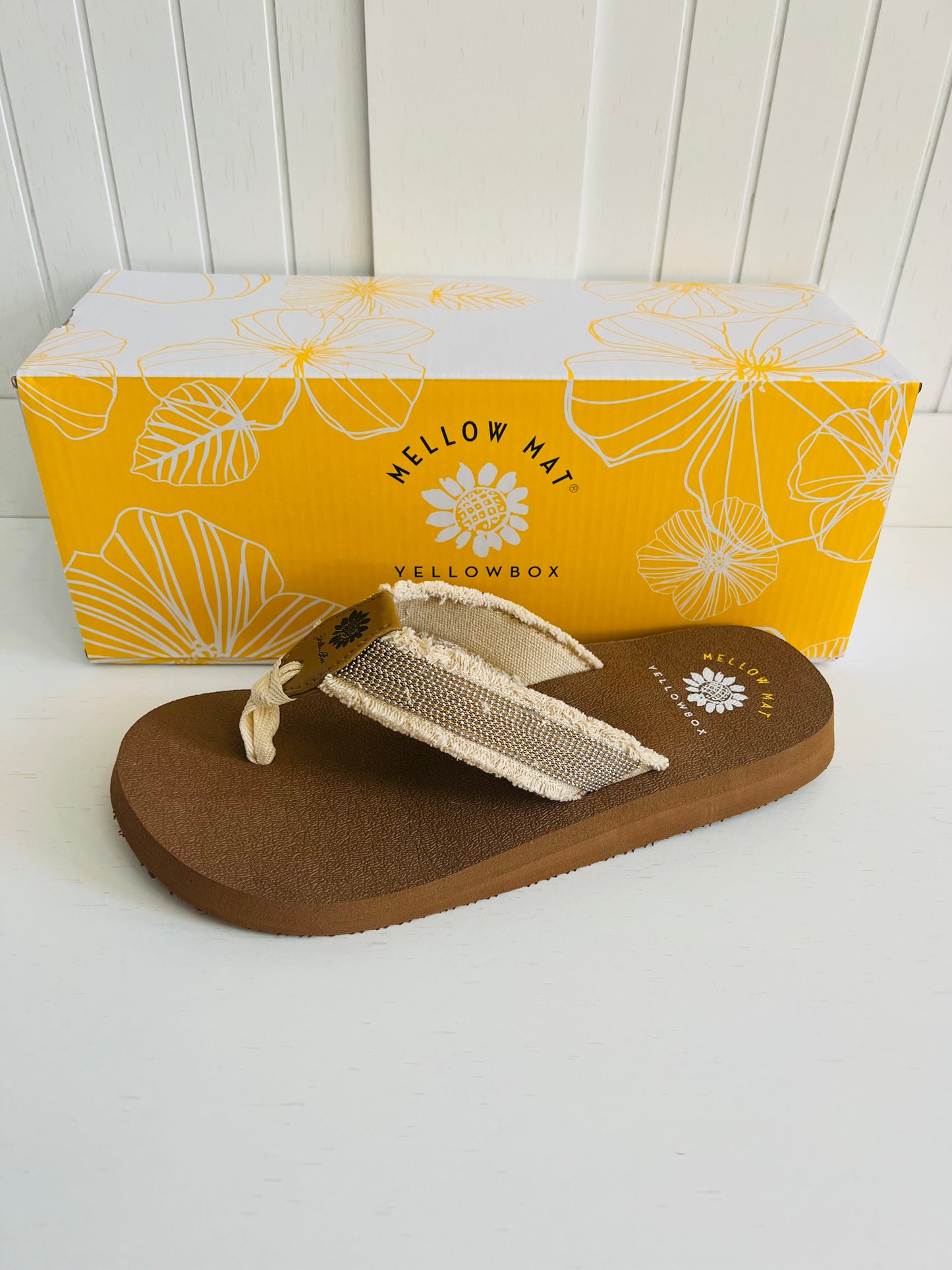 Nolan Ivory Flip Flops by YellowBox